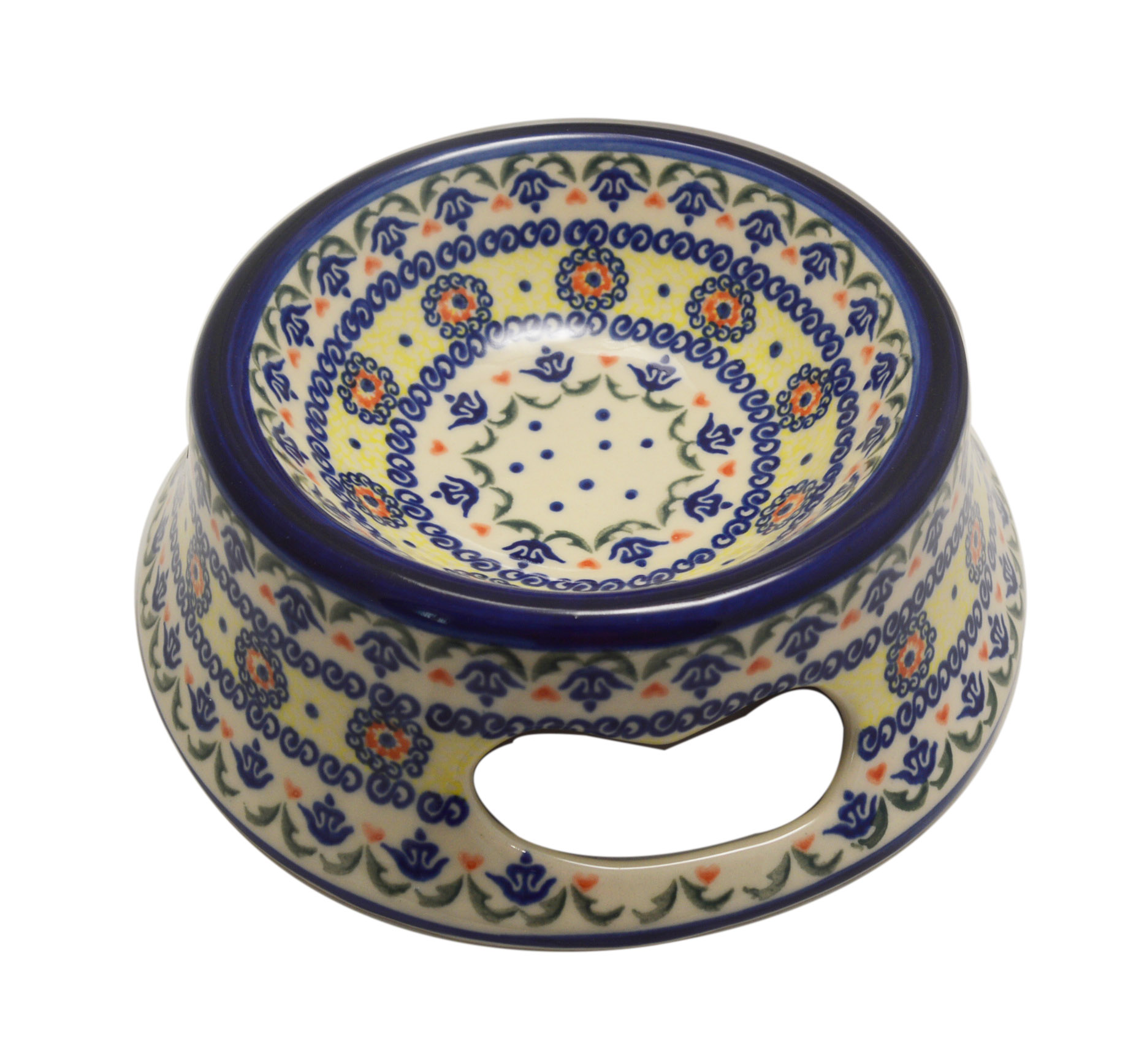 Polish pottery outlet dog bowl